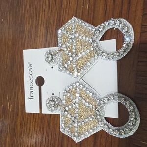 Francesca's Collections Silver and Gold Geometric Earrings